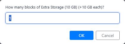 The question asking how many 10 GB blocks